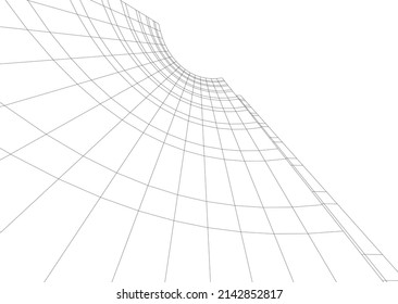 abstract architecture building vector 3d illustration