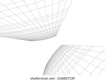 ilustración 3d del vector de construcción de arquitectura abstracta