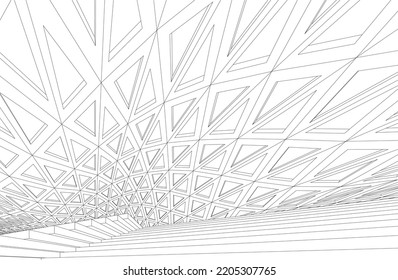 Abstract architecture building vector 3d illustration