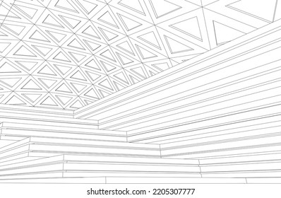 Abstract architecture building vector 3d illustration