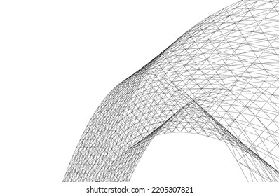Abstract architecture building vector 3d illustration