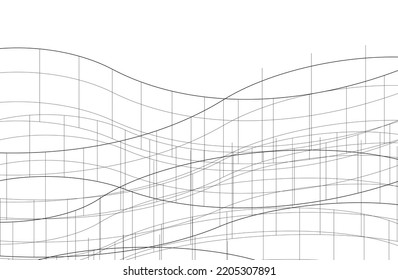Abstract architecture building vector 3d illustration