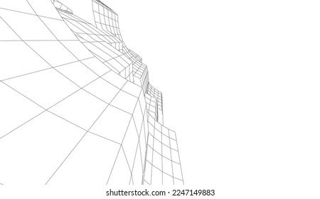 Abstract architecture building vector 3d illustration