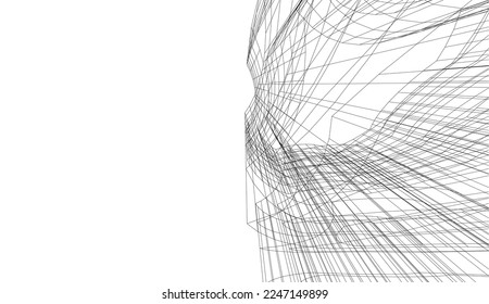 Abstract architecture building vector 3d illustration