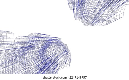 Abstract architecture building vector 3d illustration