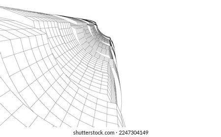 Abstract architecture building vector 3d illustration