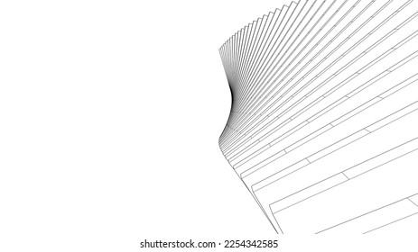 Abstract architecture building vector 3d illustration