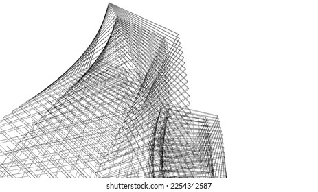 Resumen arquitectura construcción vector 3d ilustración