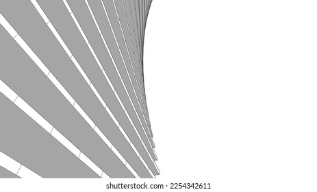 Abstract architecture building vector 3d illustration