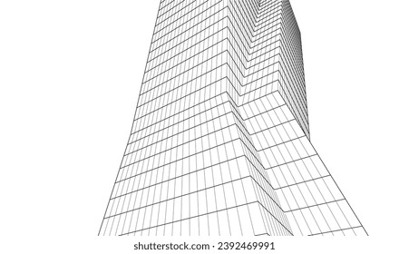Abstract architecture building vector 3d illustration