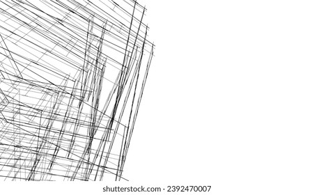 Abstract architecture building vector 3d illustration