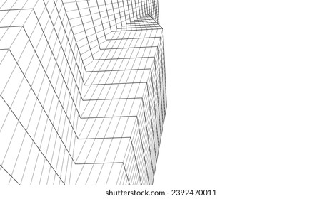 Abstract architecture building vector 3d illustration