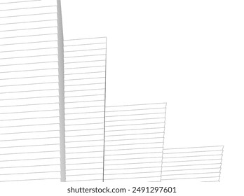 Abstract architecture building vector 3d illustration