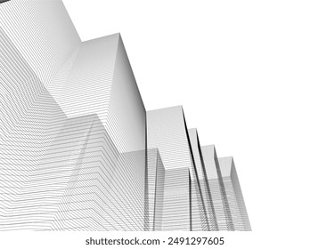 Vector de construcción de arquitectura Abstractas ilustración 3d