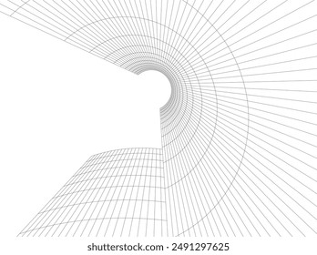 Abstract architecture building vector 3d illustration
