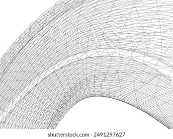 Abstract architecture building vector 3d illustration