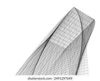 Abstract architecture building vector 3d illustration