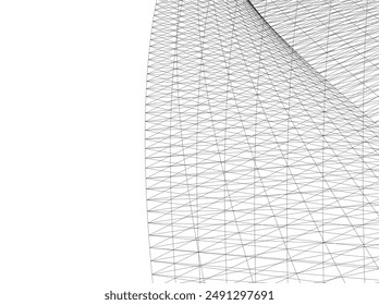 Abstract architecture building vector 3d illustration