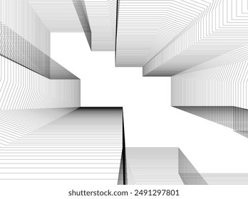 Abstract architecture building vector 3d illustration