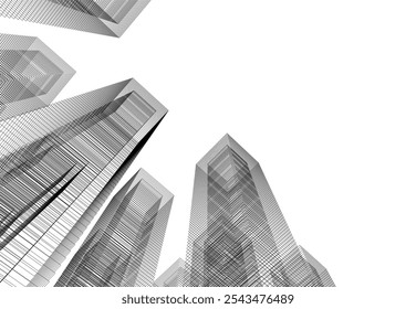 Dibujo abstracto del Vector del edificio de la arquitectura