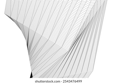 abstract architecture building vector drawing