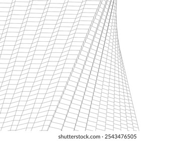 abstract architecture building vector drawing
