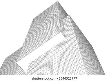 abstract architecture building vector drawing