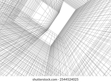 abstract architecture building vector drawing