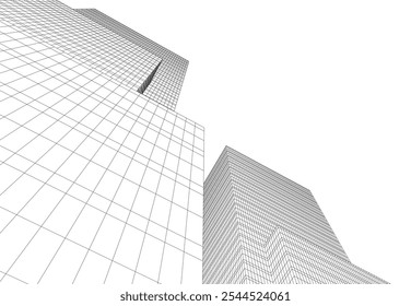 abstract architecture building vector drawing