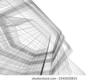 abstract architecture building vector drawing