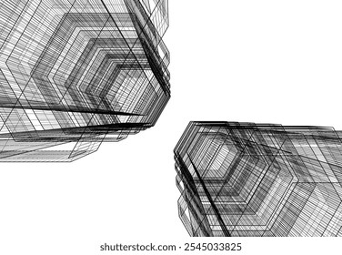 arquitetura abstrata edifício desenho vetorial