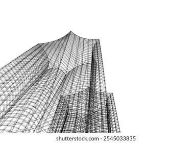 abstract architecture building vector drawing