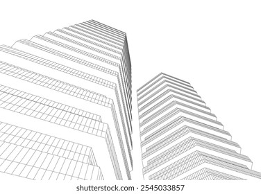 arquitetura abstrata edifício desenho vetorial