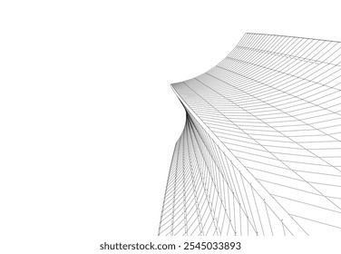 abstract architecture building vector drawing