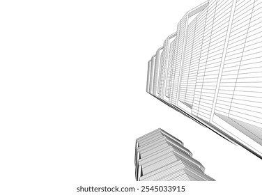 abstract architecture building vector drawing