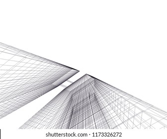 abstract architecture building vector illustration