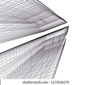 abstract architecture building vector illustration