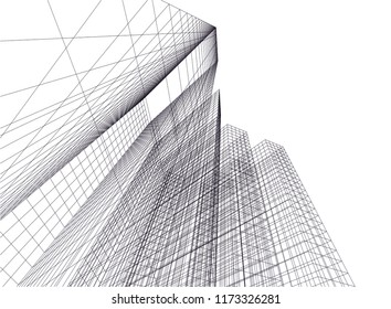 abstract architecture building vector illustration