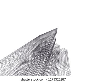 abstract architecture building vector illustration