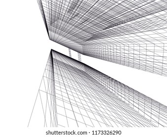 abstract architecture building vector illustration