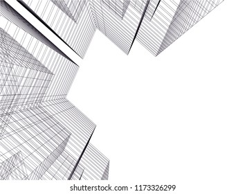 abstract architecture building vector illustration