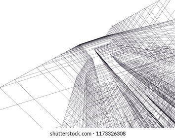 abstract architecture building vector illustration