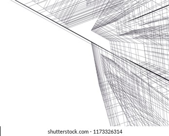 abstract architecture building vector illustration