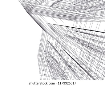 abstract architecture building vector illustration