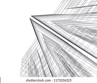 abstract architecture building vector illustration