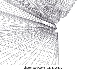 abstract architecture building vector illustration