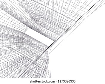 abstract architecture building vector illustration