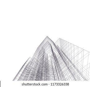 abstract architecture building vector illustration