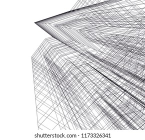 abstract architecture building vector illustration