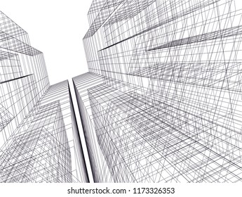 abstract architecture building vector illustration